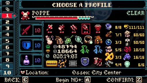 Screenshot showing the game at 100% after 28 hours of play